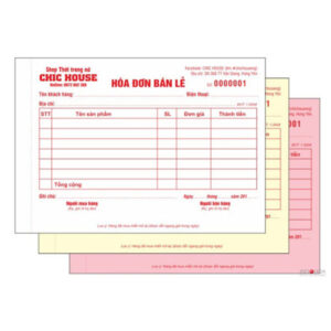 Phiếu XNK, hóa đơn bán lẻ, thu chi 2,3 liên cacbon