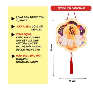 Đèn lồng Trung Thu gỗ tự ghép hình động vật đáng yêu Handmade DIY