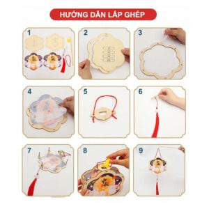 Đèn lồng Trung Thu gỗ tự ghép hình động vật đáng yêu Handmade DIY