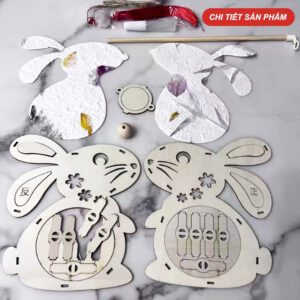 Đèn lồng Trung Thu gỗ tự ghép hình động vật đáng yêu Handmade DIY