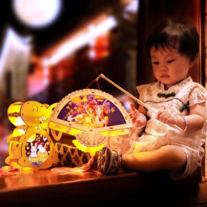 Đèn lồng Trung Thu gỗ tự ghép hình động vật đáng yêu Handmade DIY