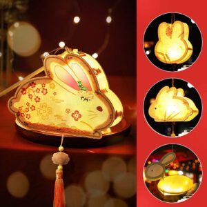 Đèn Lồng Trung Thu Thỏ Ngọc Gỗ Handmade DIY